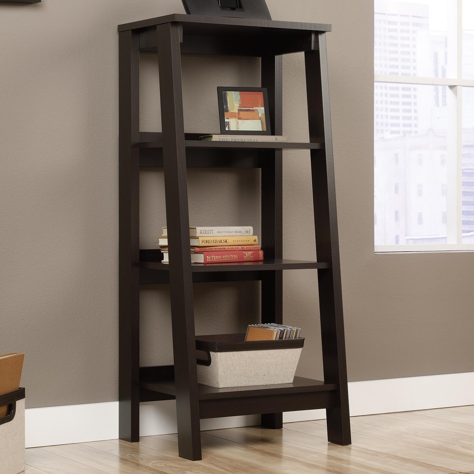 Sauder Select 414565 Angled 3Shelf Bookcase Corner Furniture Open